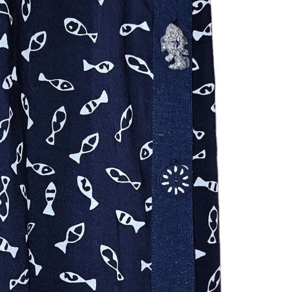 Studio X Fish Print Linen Blend Midi Dress - Picture 4 of 6